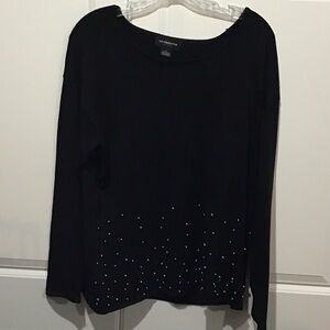 LIZ CLAIBORNE TOP WITH PEWTER BALL DETAIL